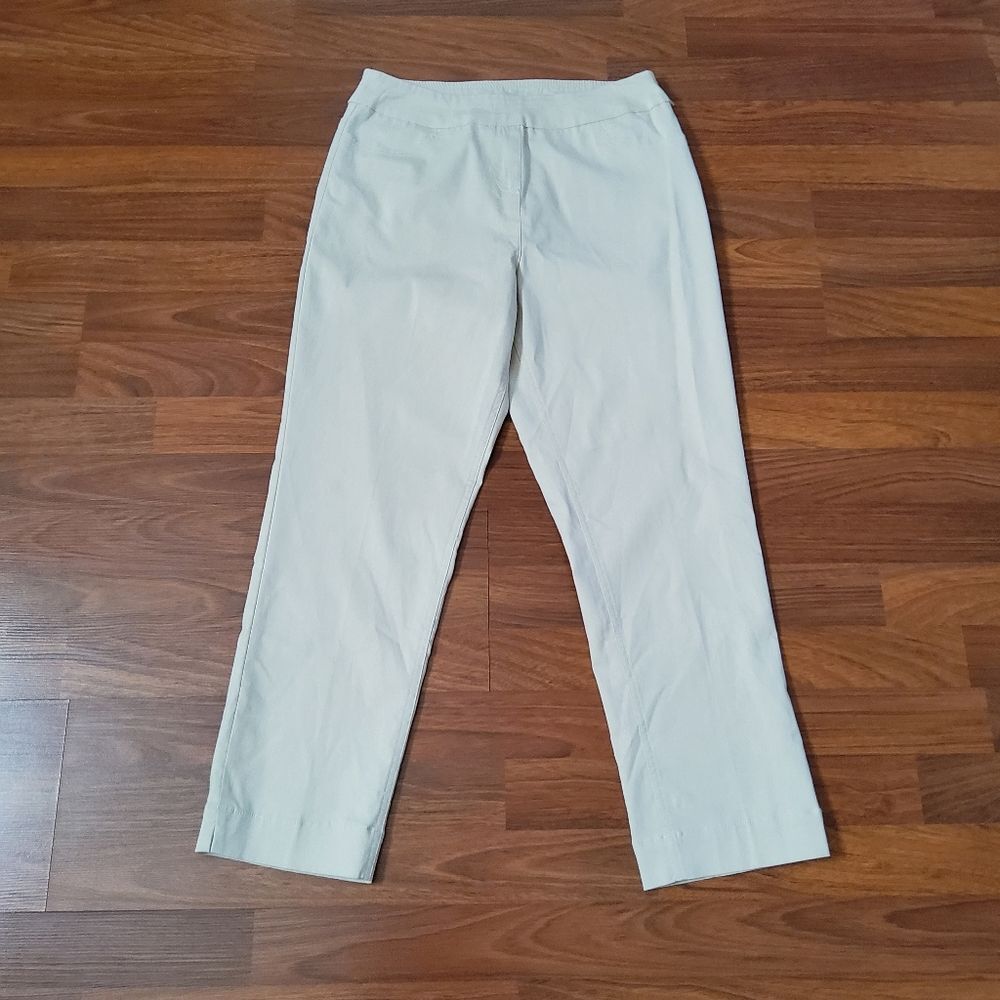 NWOT Soft Surroundings Super Stretch Tummy-Control Crop Pants S Beige